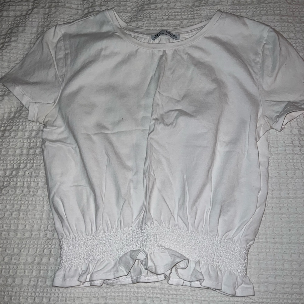 Zara white crop top small